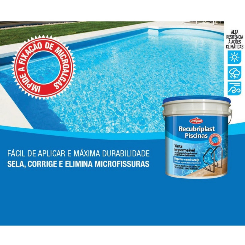 Tinta Piscina Impermeabilizante Azul Piscina 10l Recubriplast