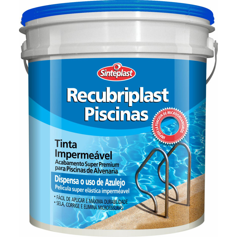 Tinta Piscina Impermeabilizante Azul Piscina 10l Recubriplast